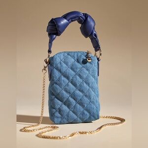 Anthropologie quilted denim crossbody